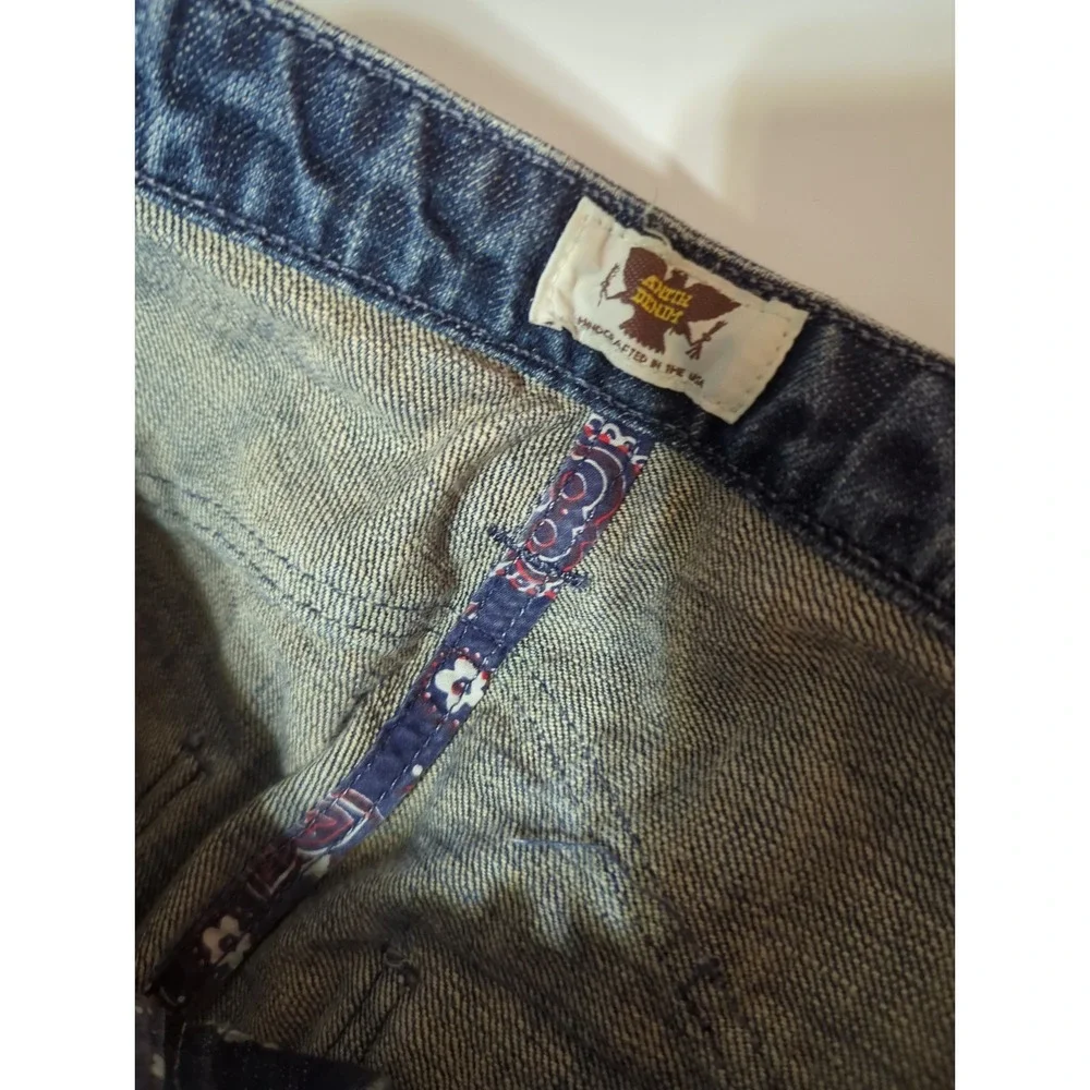 Antik Denim Jeans Mens 33 Medium Wash Distressed Y2K Streetwear Wide leg